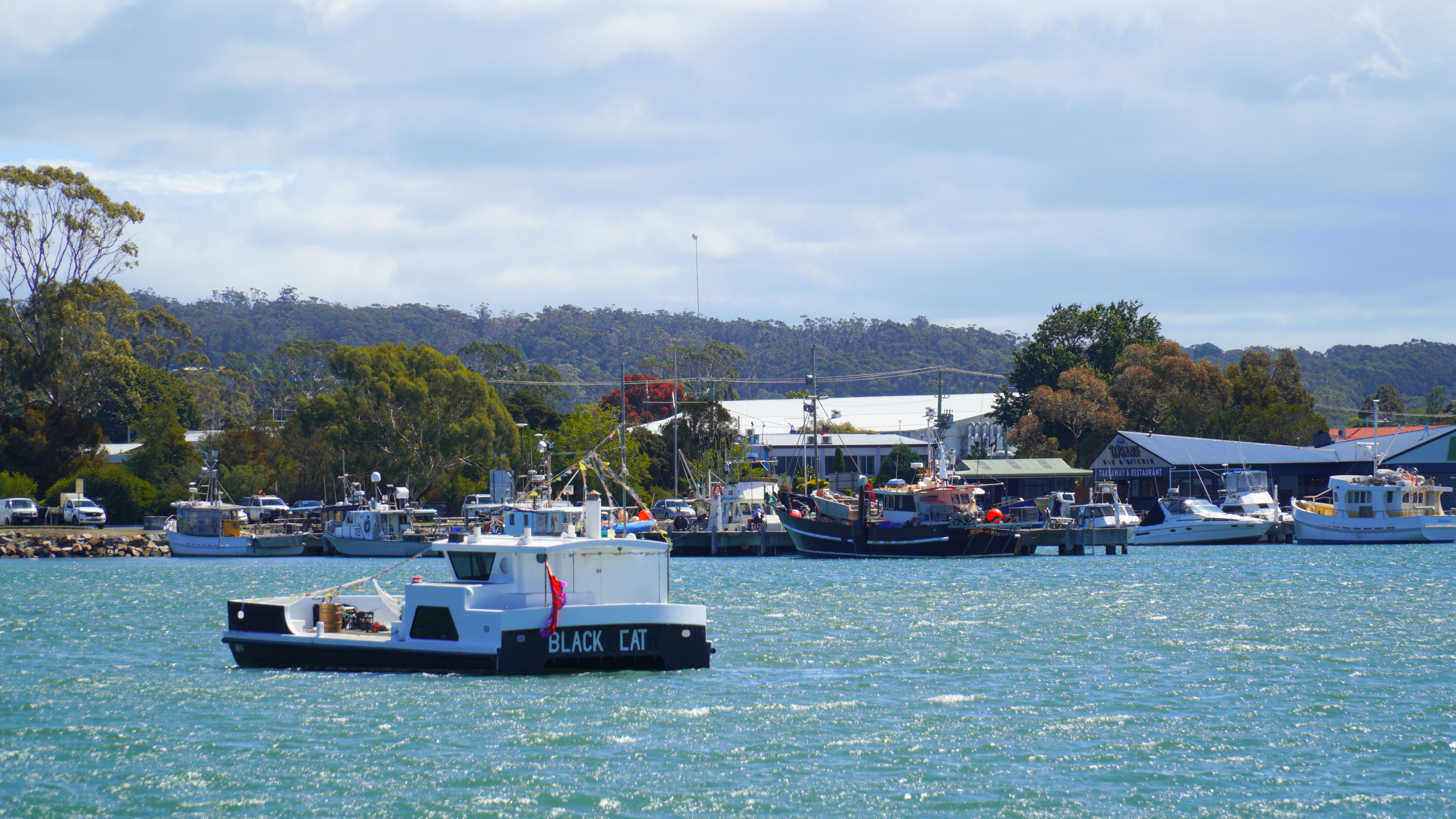 Scenic View of St Helens Marina, Tasmania
