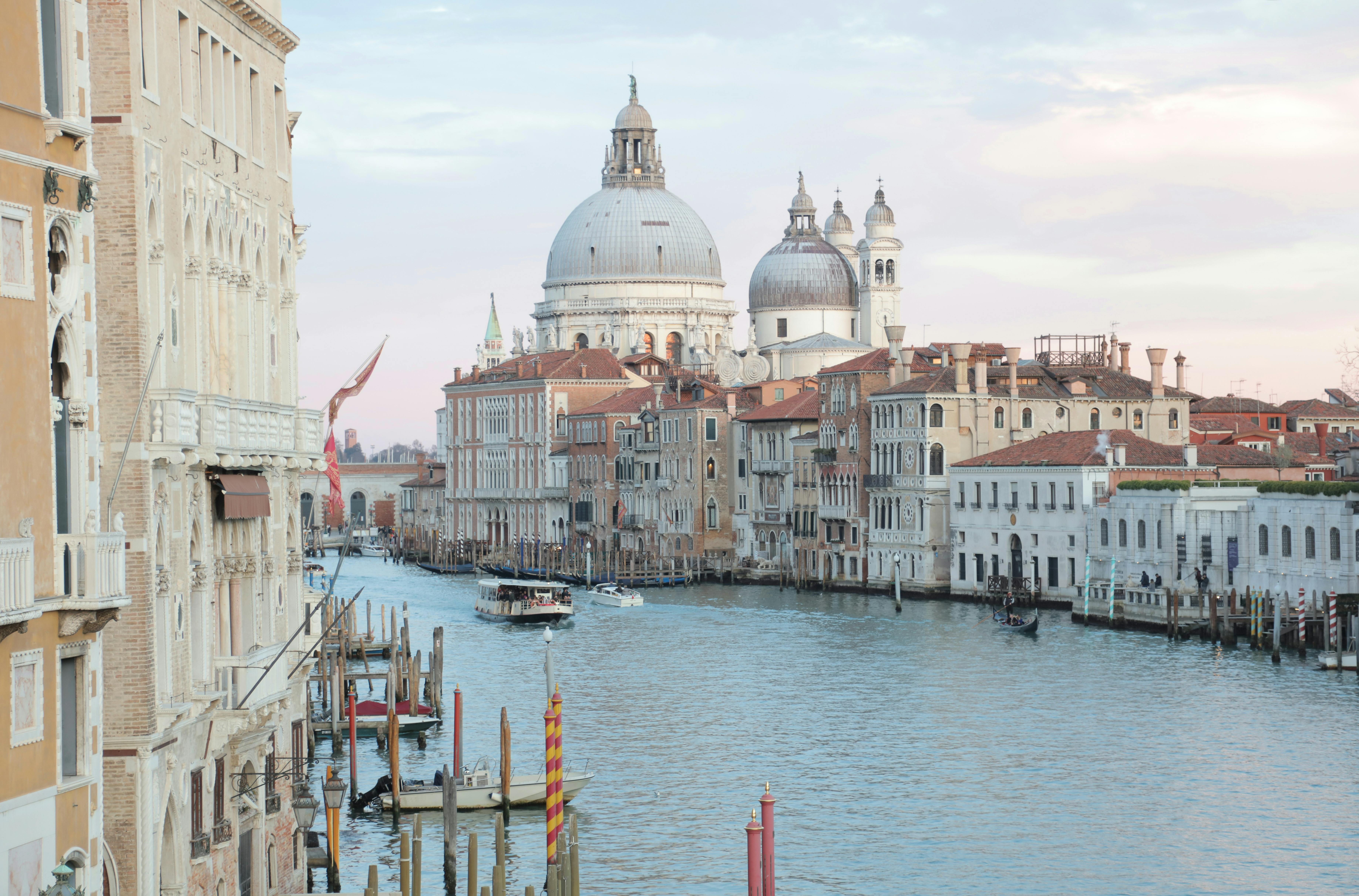 grand canal and old cathedral in venice