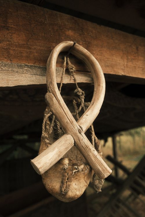 Free Vintage wooden yoke hanging under a rustic structure in Sinop, Türkiye, showing traditional craftsmanship. Stock Photo