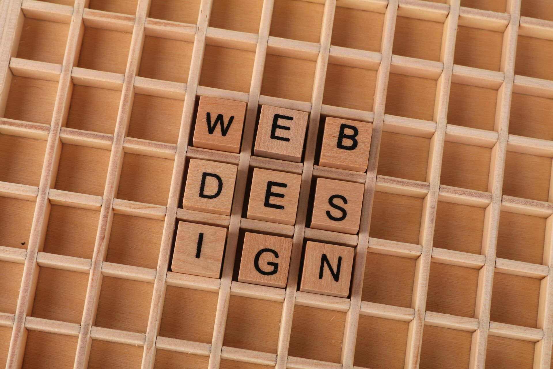 Creative web design concept on a grid