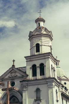 A classic architectural landmark captured in Cuenca, Ecuador, showcasing rich history.