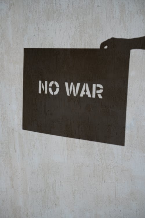 Free Black and White No War Text Stock Photo