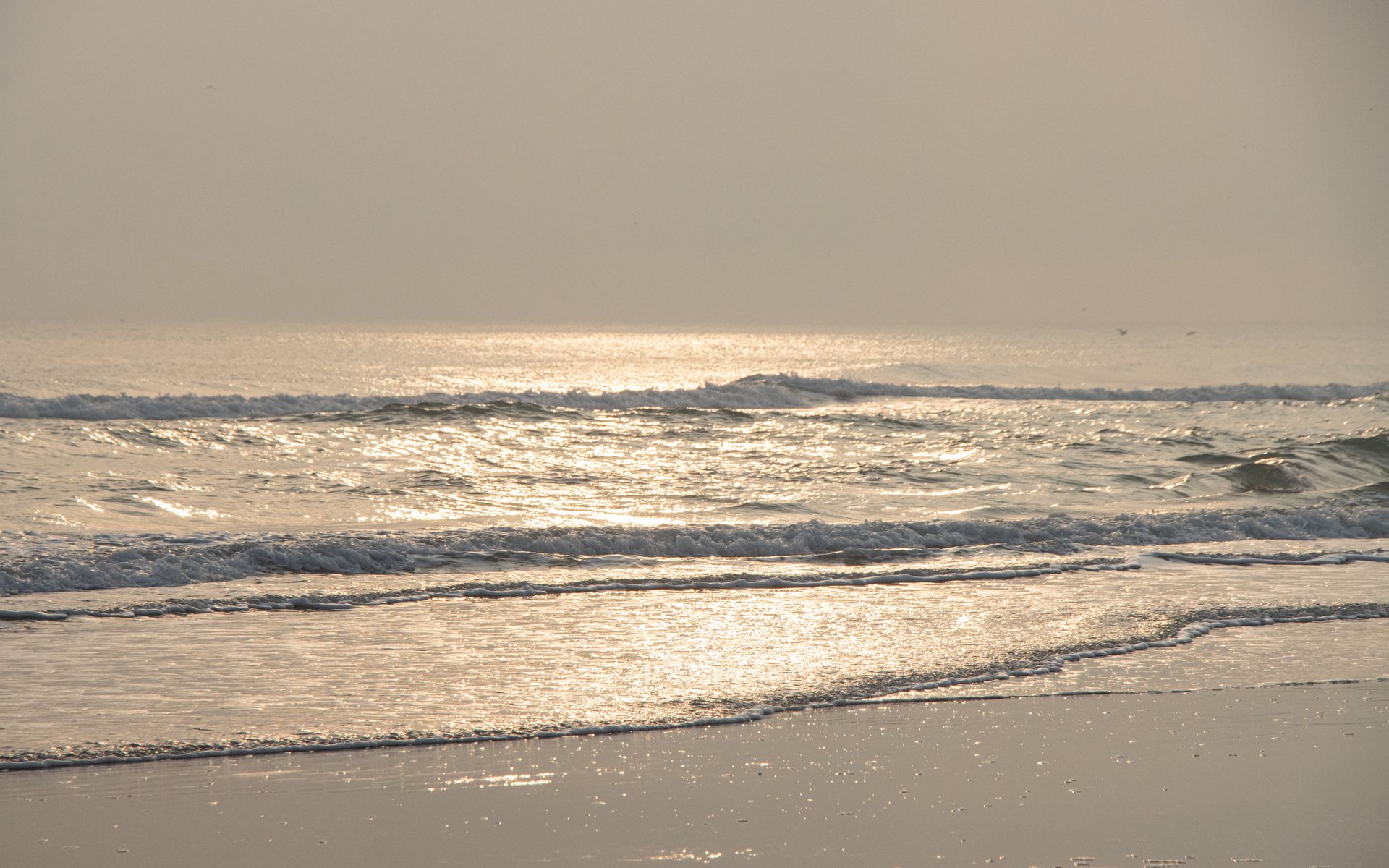 Peaceful view of Miramar Beach in Ciudad Madero, Mexico, during sunset.