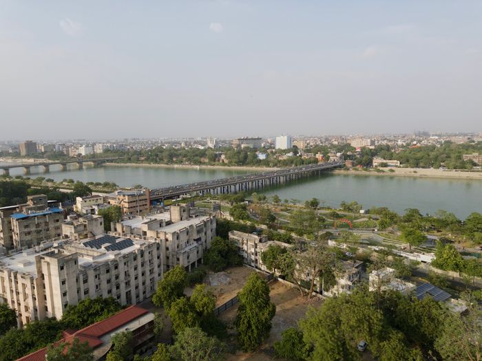 Ahmedabad skyline and Sabarmati river