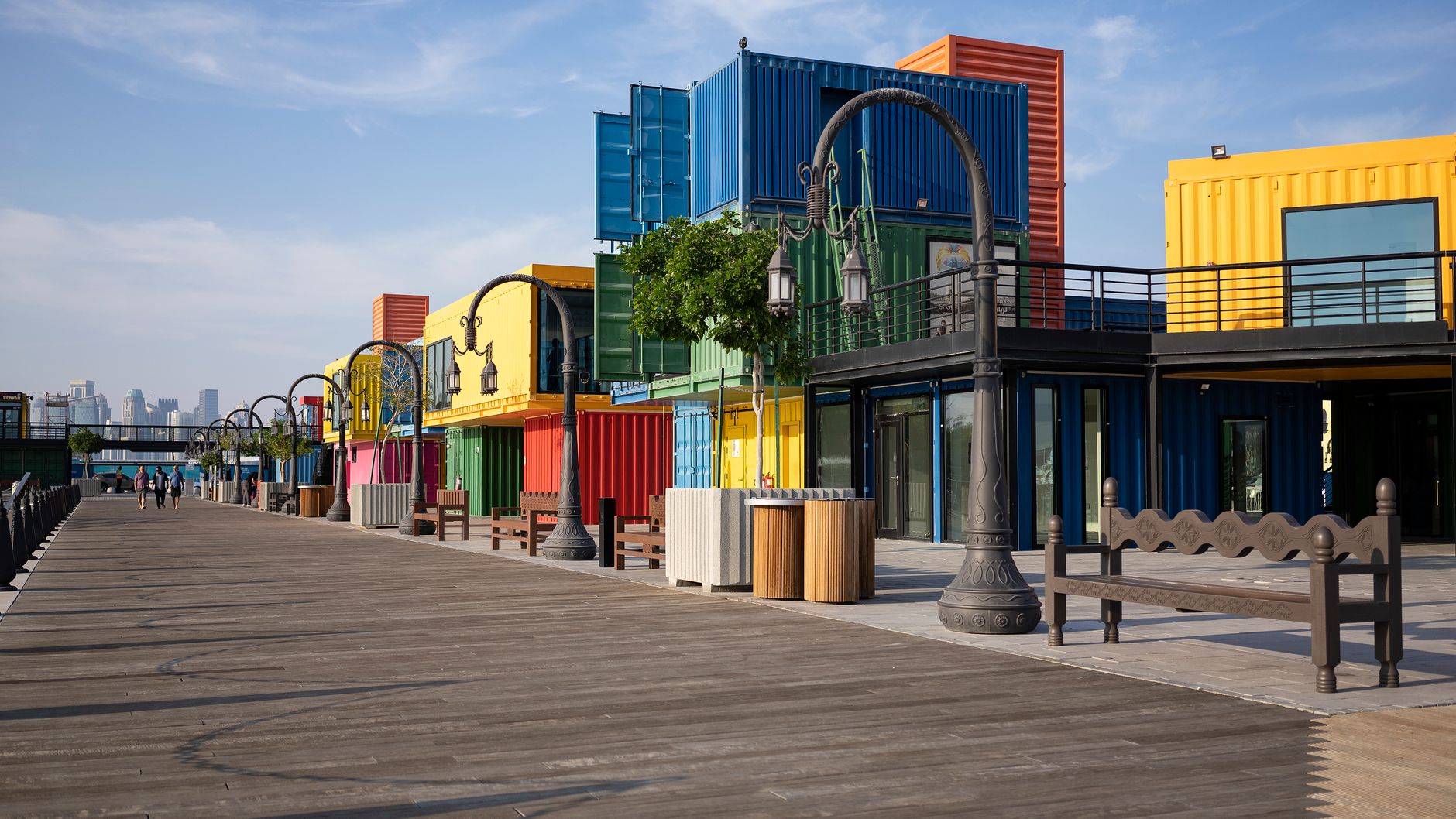 modern modified shipping container interior office space