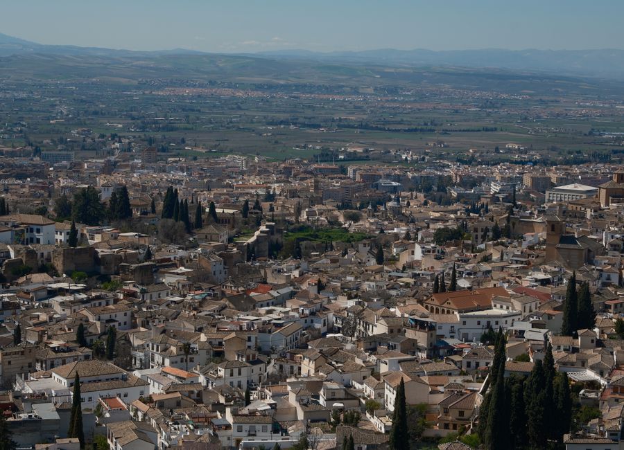 Stunning aerial view of Granada's historic architecture showcasing the Andalusian city's rich heritage.