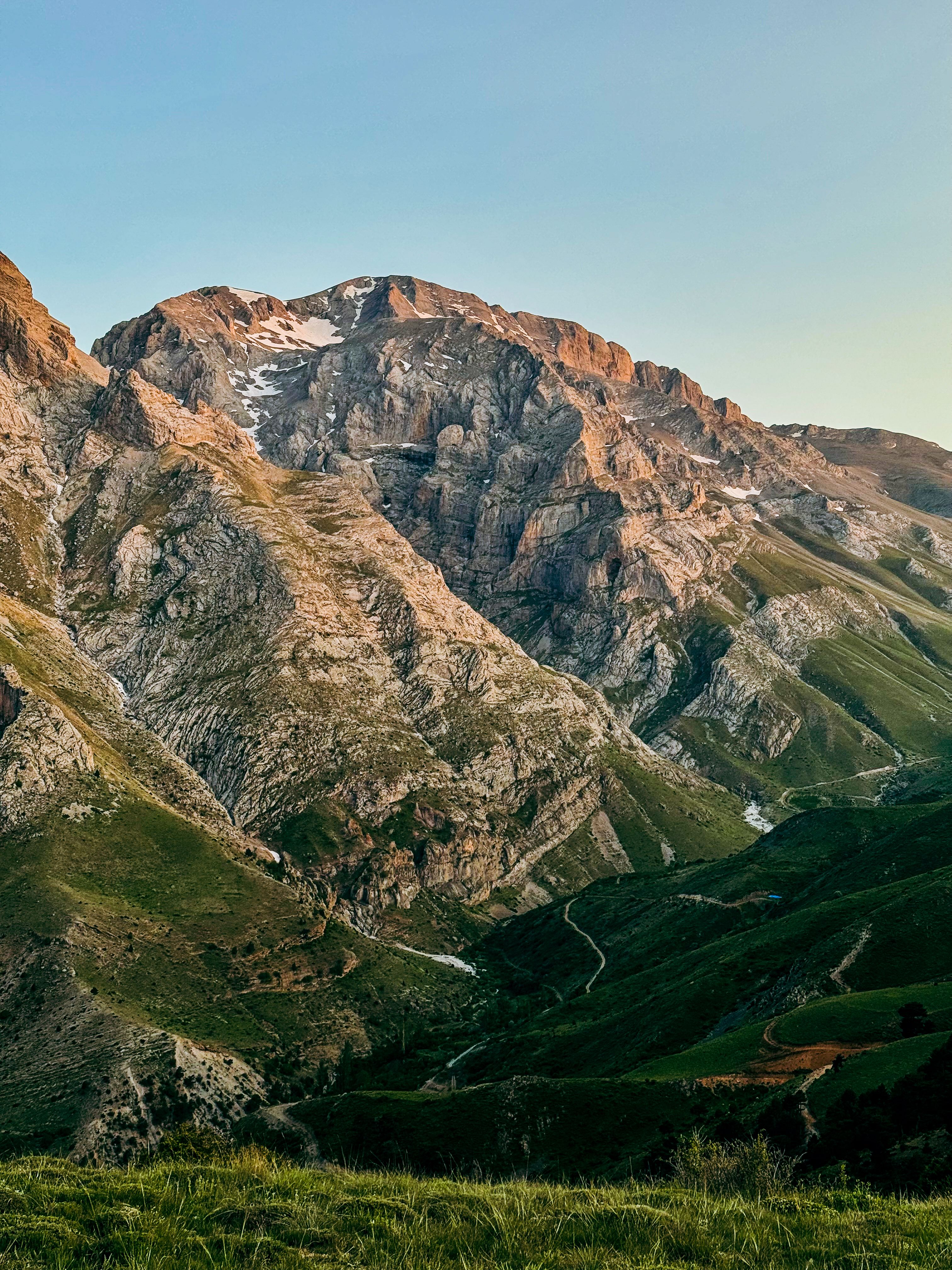 Breathtaking view of Mount Elmacık captured in the Niğde Province of Türkiye at sunset.