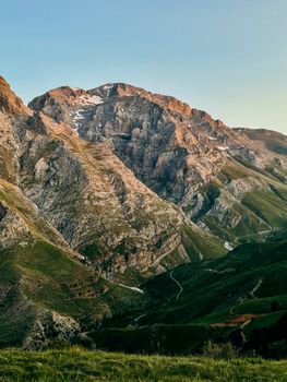 Breathtaking view of Mount Elmacık captured in the Niğde Province of Türkiye at sunset.