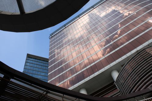 Free Dynamic view of skyscrapers with reflective glass in Jawa Barat, highlighting contemporary architecture. Stock Photo