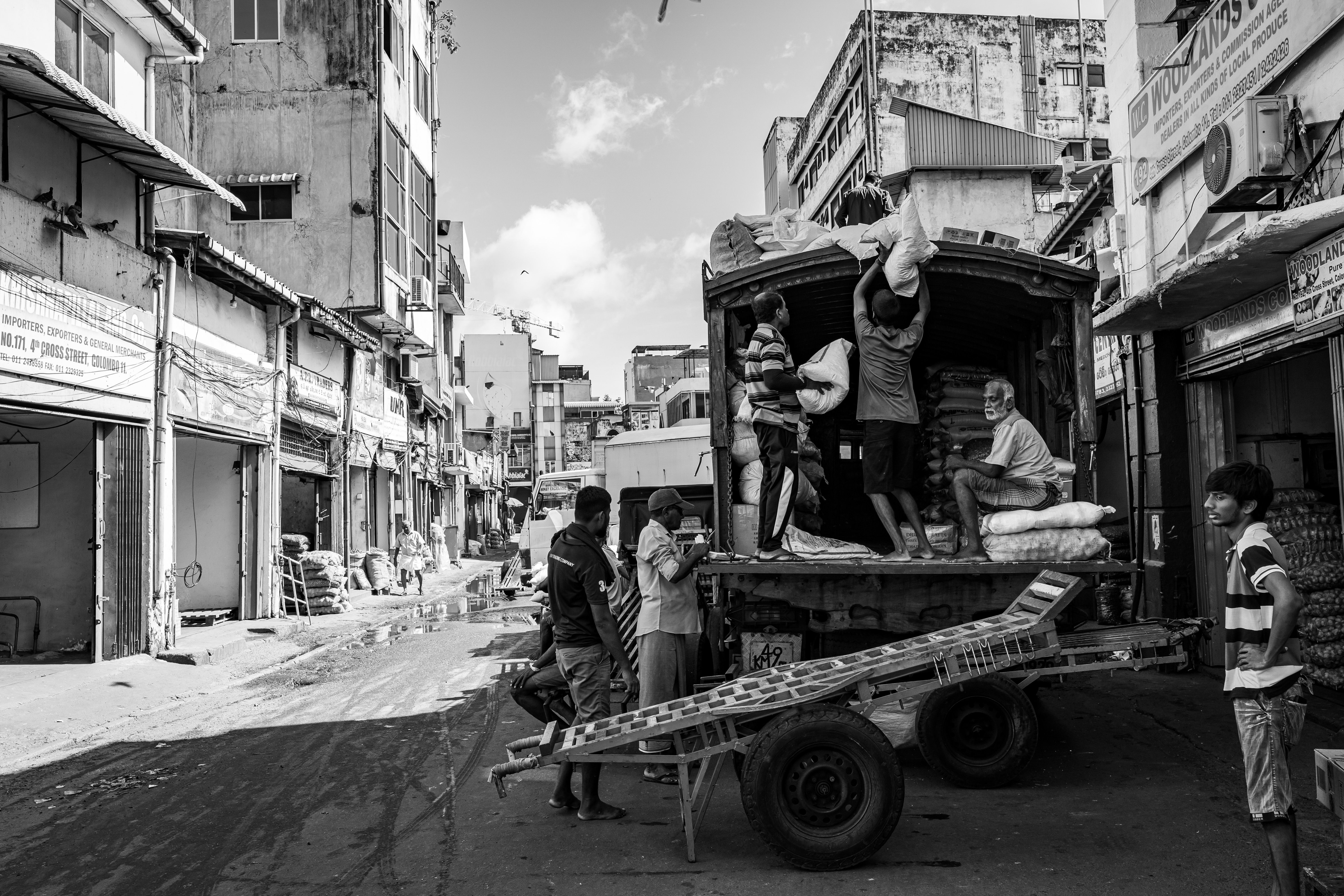 Hermitage — belongings being loaded for transport to storage