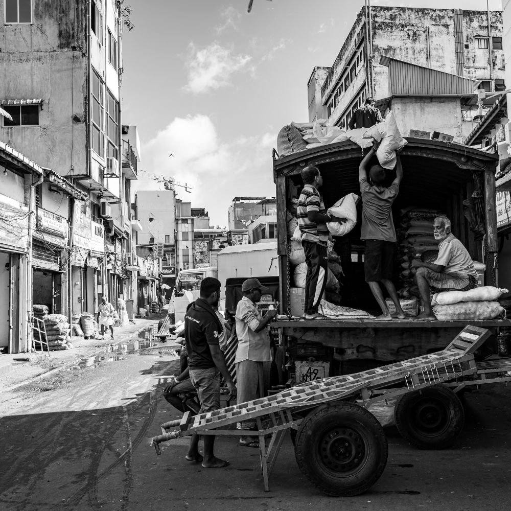 Hermitage — belongings being loaded for transport to storage