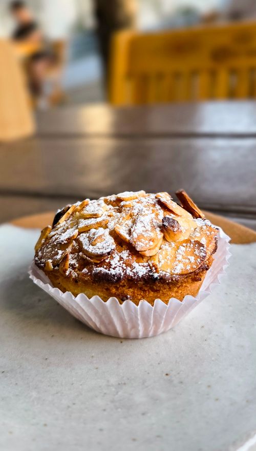 Free Savor this gourmet almond pastry dusted with sugar, perfect for a sweet treat in São Paulo. Stock Photo