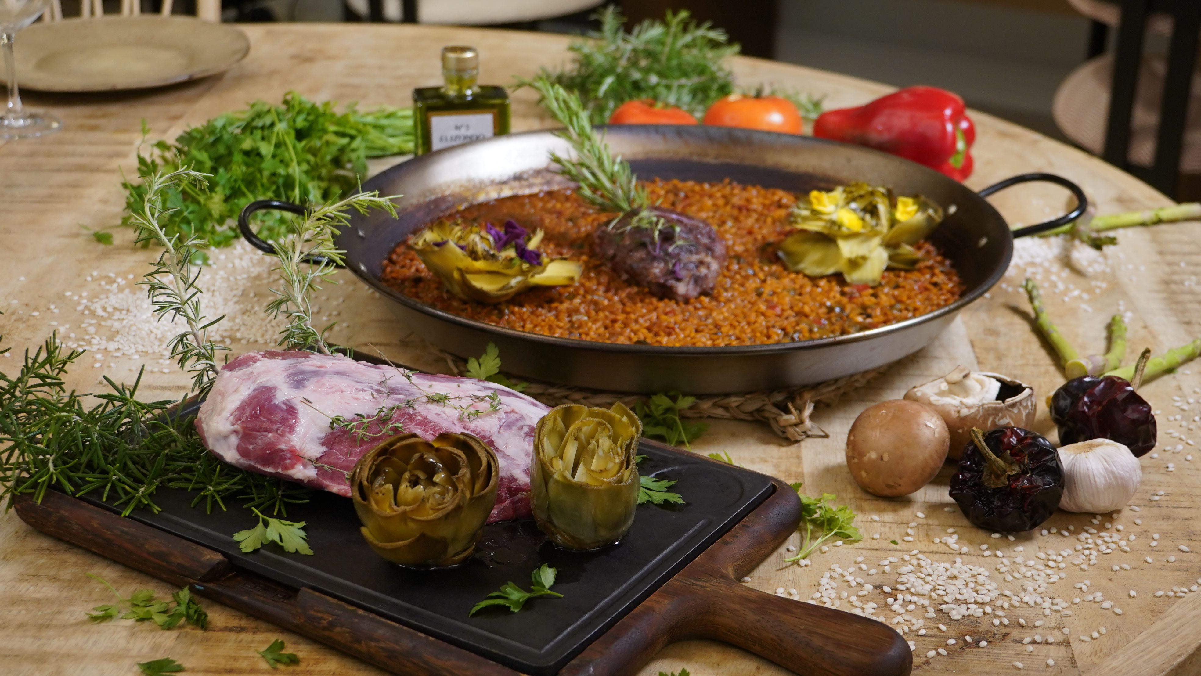 Sun-Dried Tomato Couscous Royale with Harissa Butter