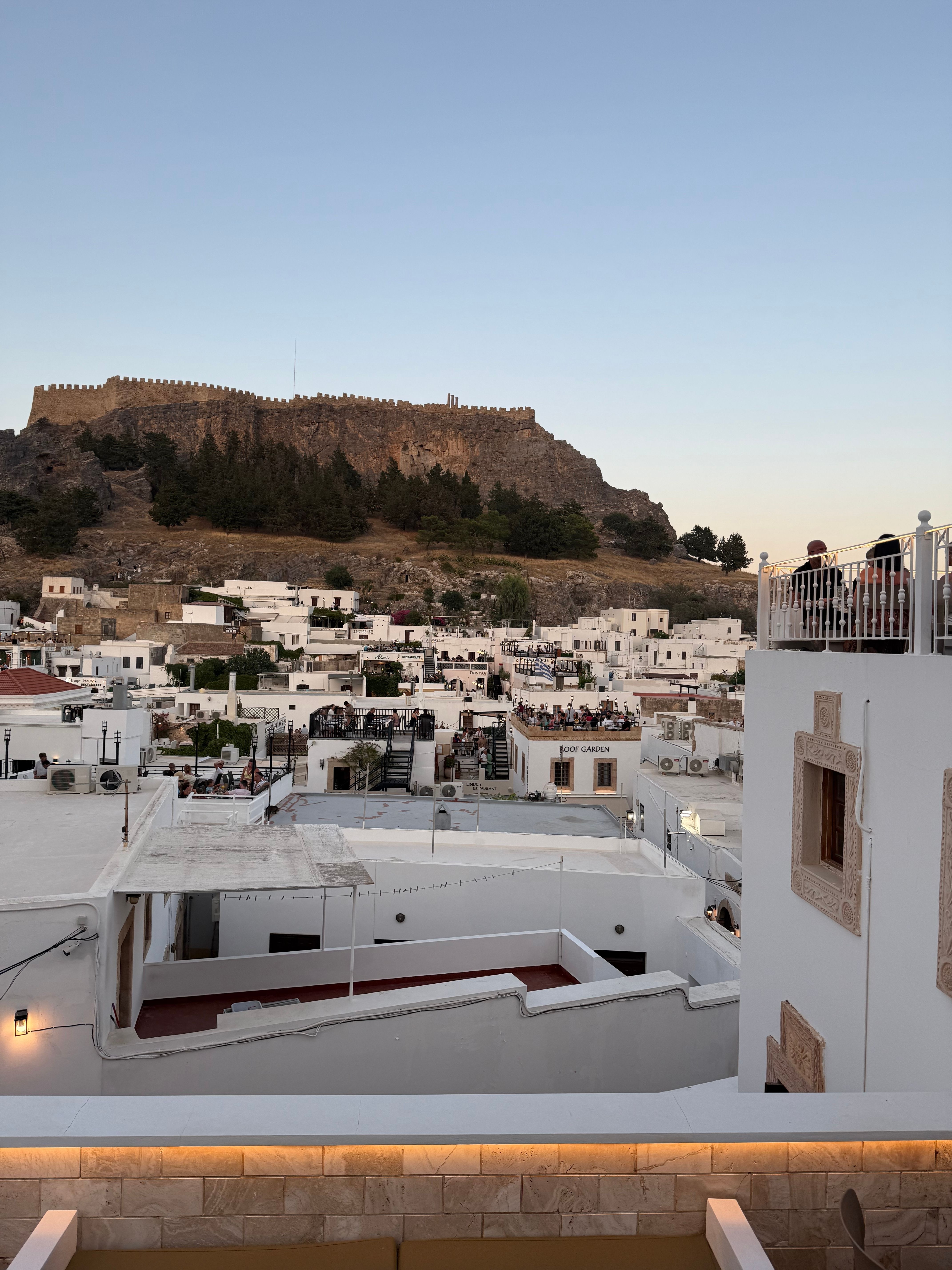 Lindos bij zonsondergang, Rodos