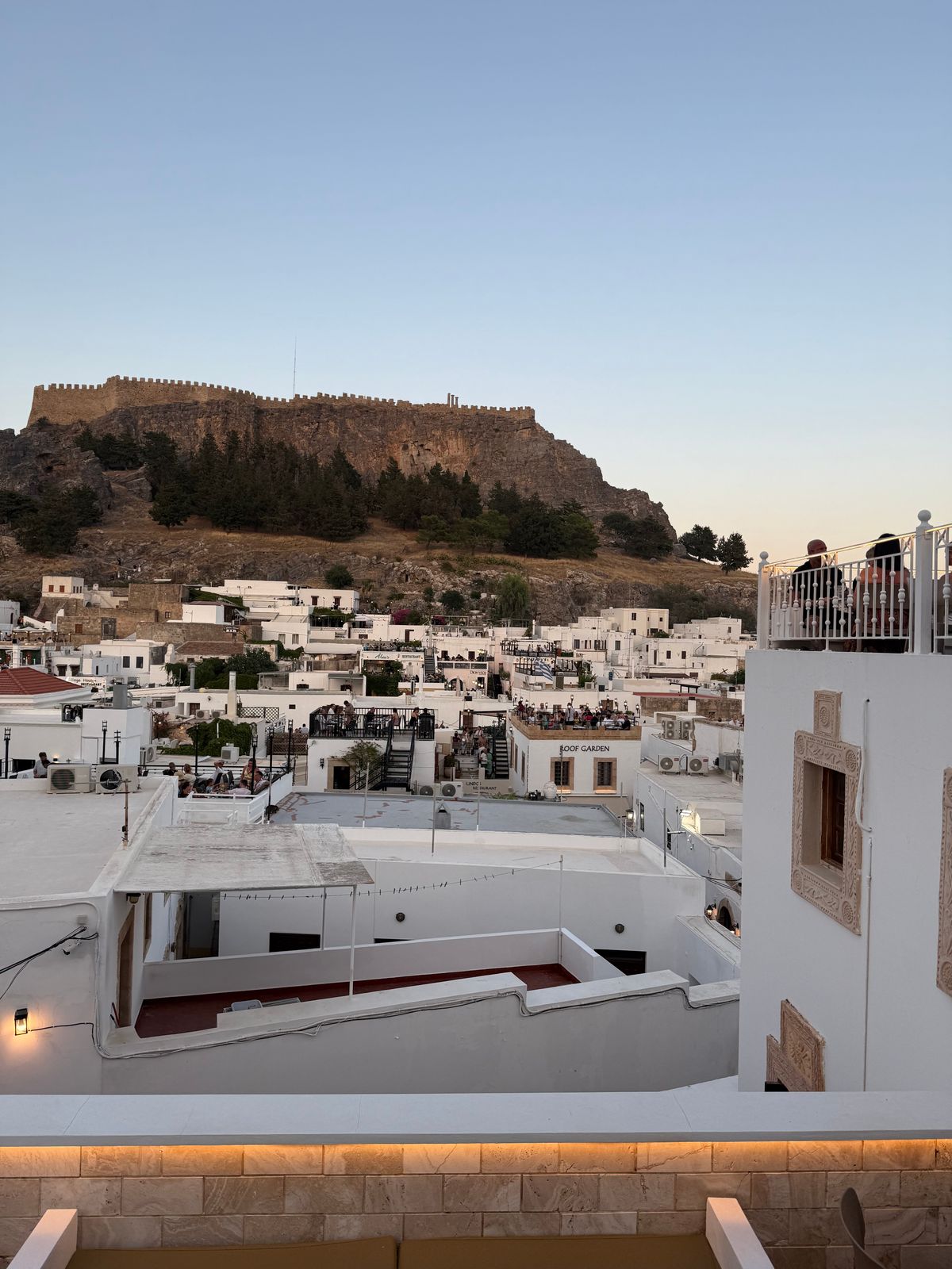 Lindos bij zonsondergang, Rodos