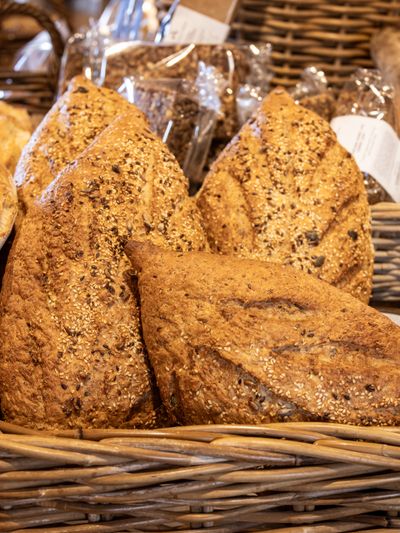 Oven with golden loaves inside