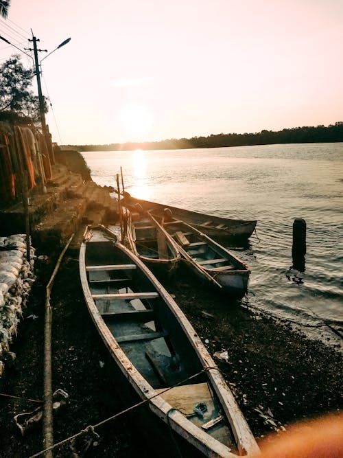 คลังภาพถ่ายฟรี ของ ตอนเย็น, ตะวันลับฟ้า, เรือ