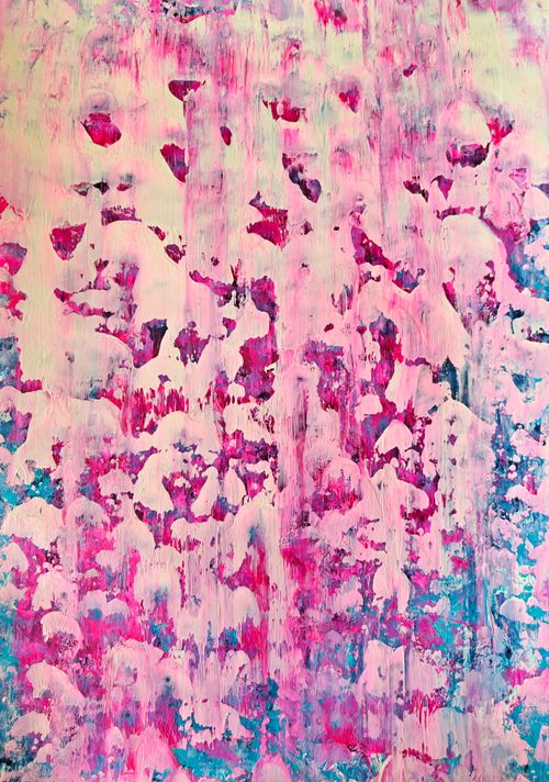 Free Dynamic abstract art with pink and blue textured patterns creating a vivid expression. Stock Photo