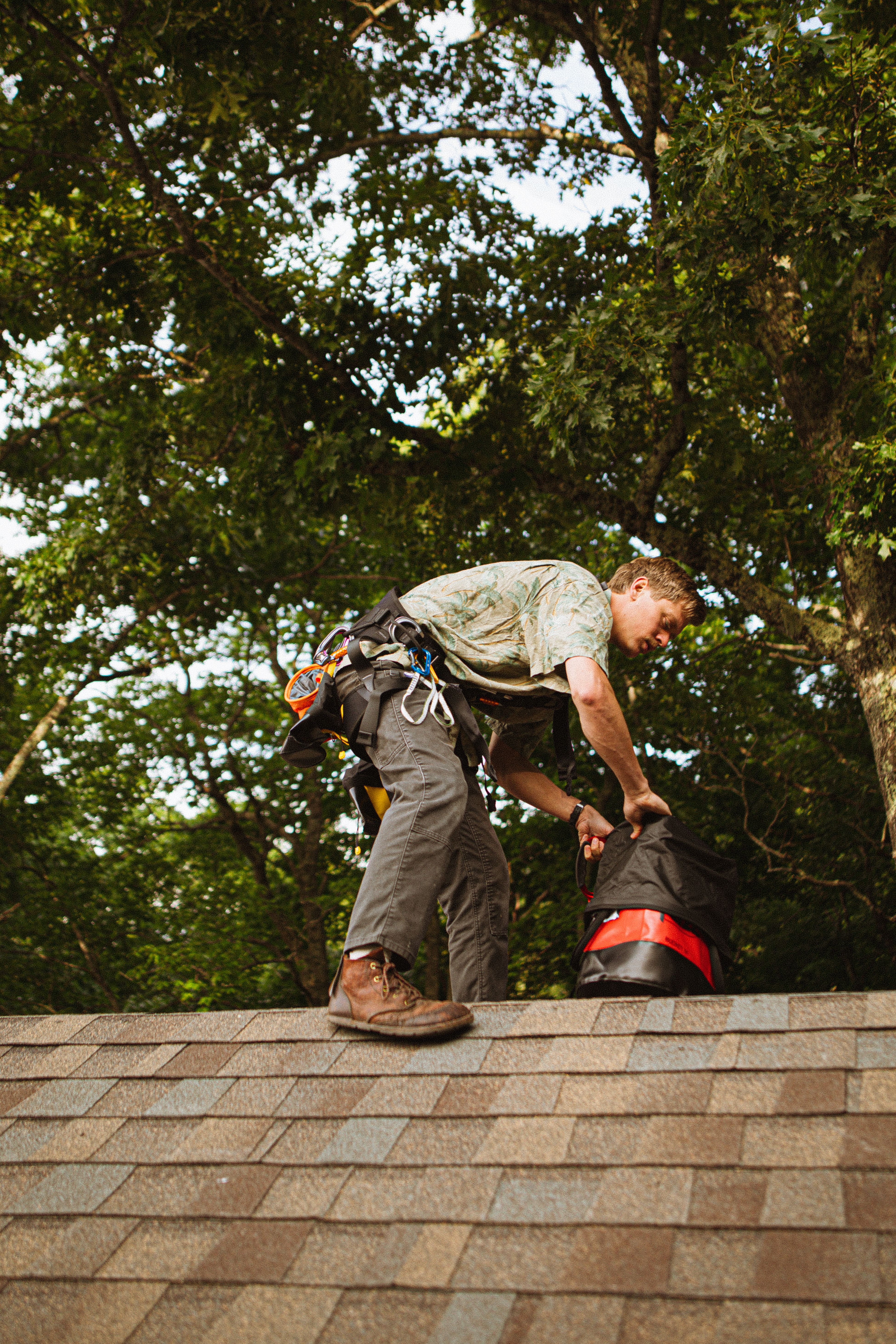 Professional contractor team at work