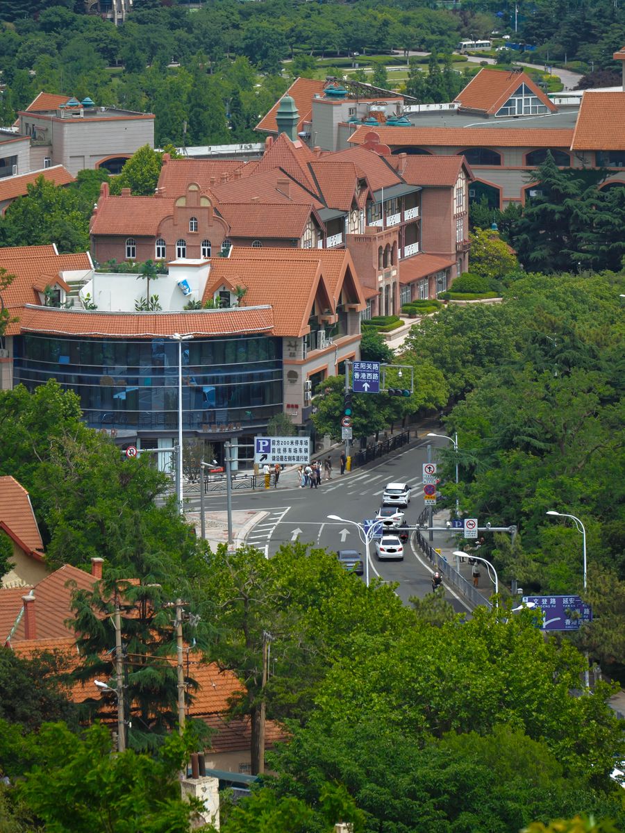 European-style villas and leafy streets in Qingdao's old concession district