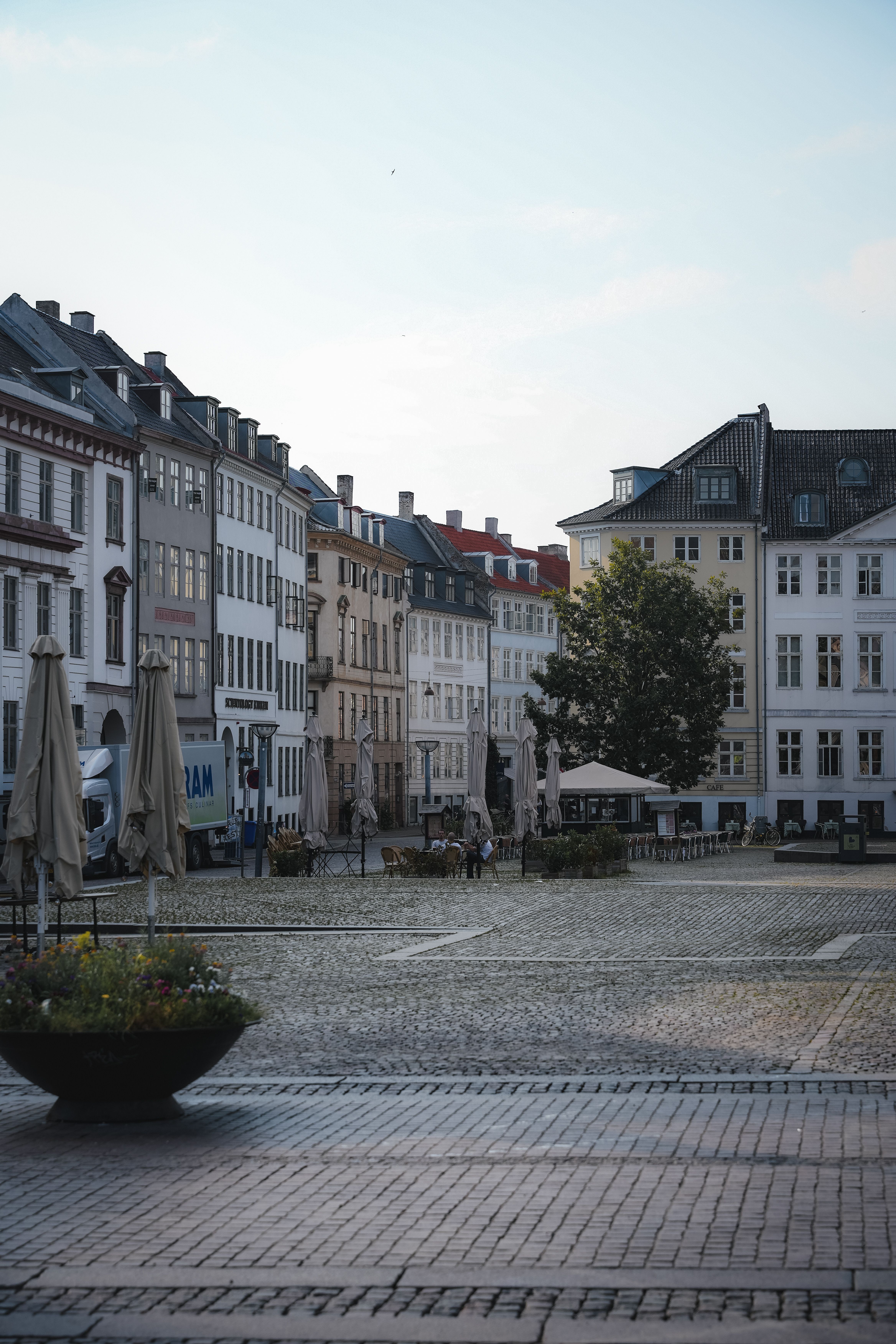 The café-lined cobbled square of Gråbrødretorv