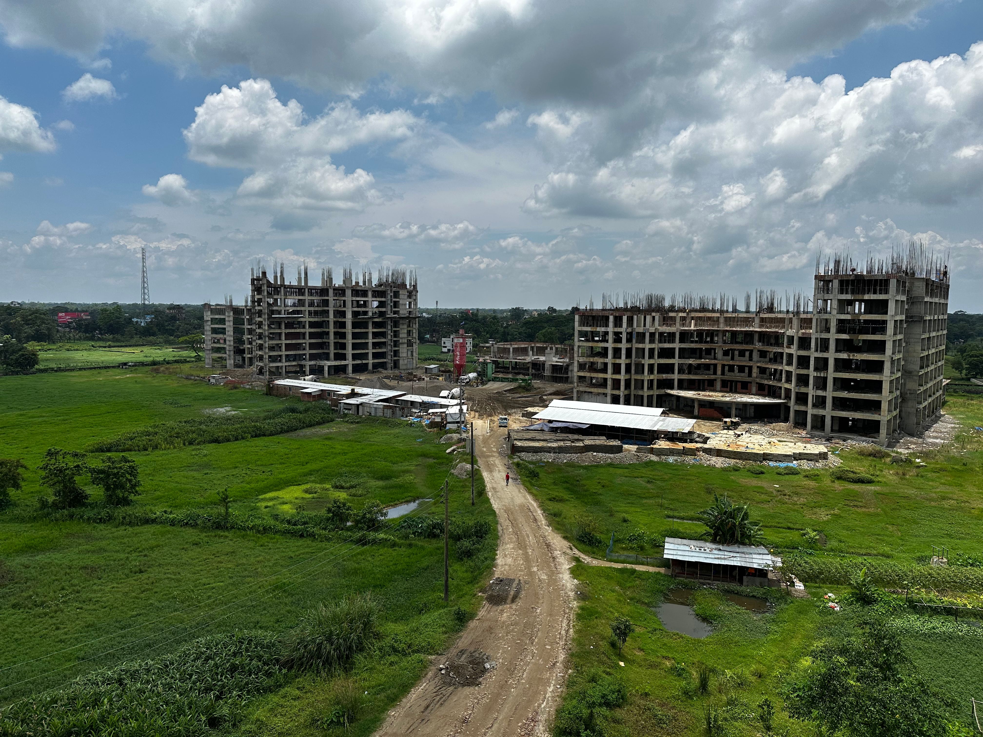 Aerial View of Building Construction Site in Rural Area · Free Stock Photo