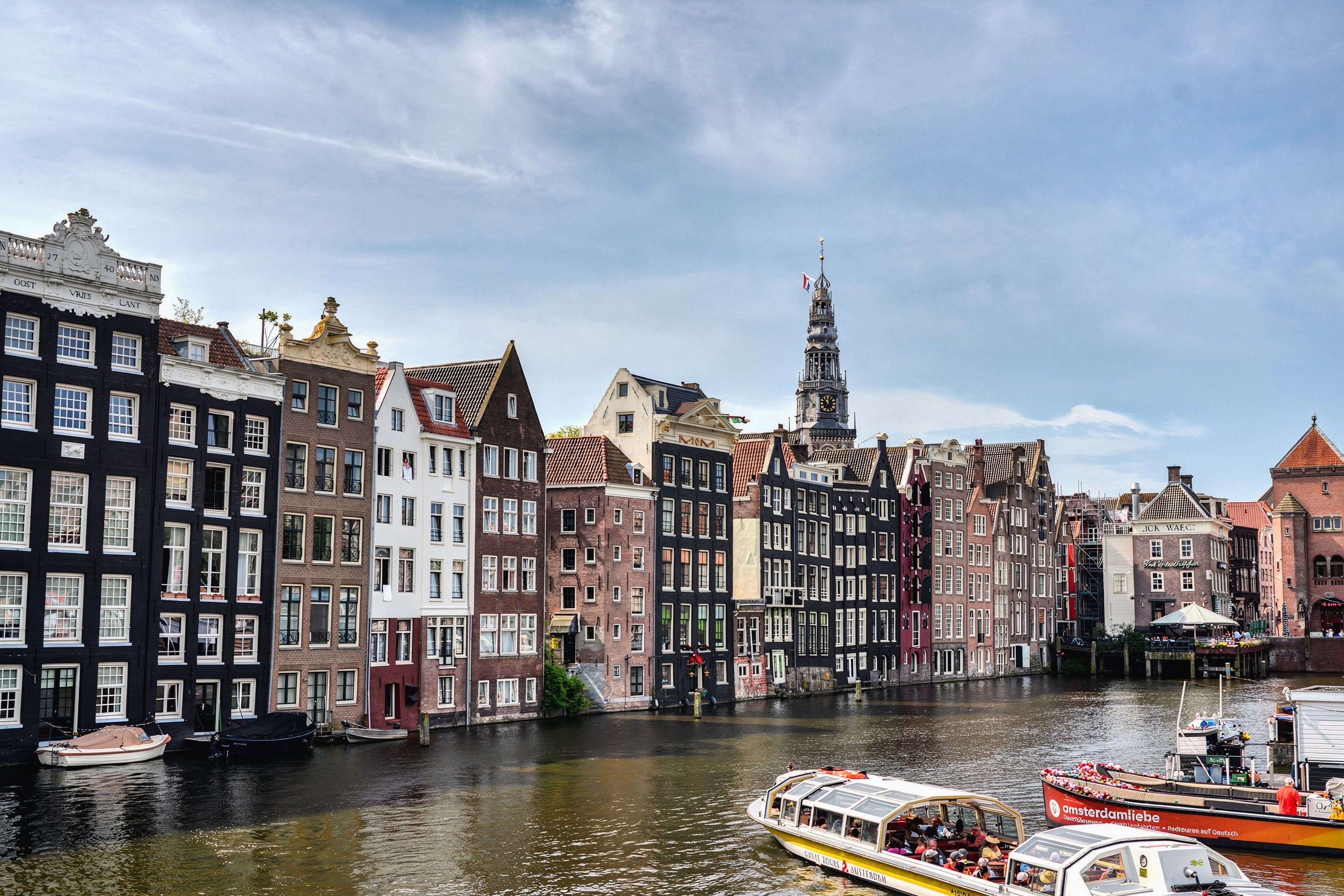 Canal houses on the Singel in Amsterdam's western Canal Belt near the Nine Streets