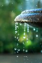 Dripping Water on Brown Stone