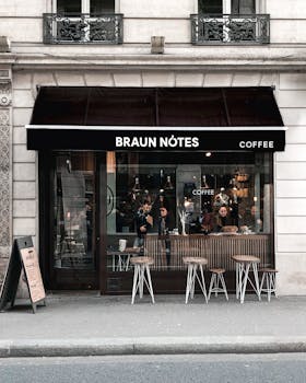 Explore the cozy ambiance of a beautiful coffee shop in Alfortville, France, perfect for a relaxing urban escape.