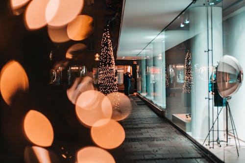 Vitrine De Loja Leve E Moderna Durante As Férias De Natal