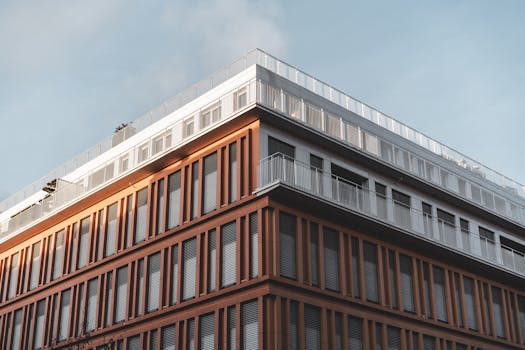 现代建筑结构拥有醒目的立面和时尚的设计元素