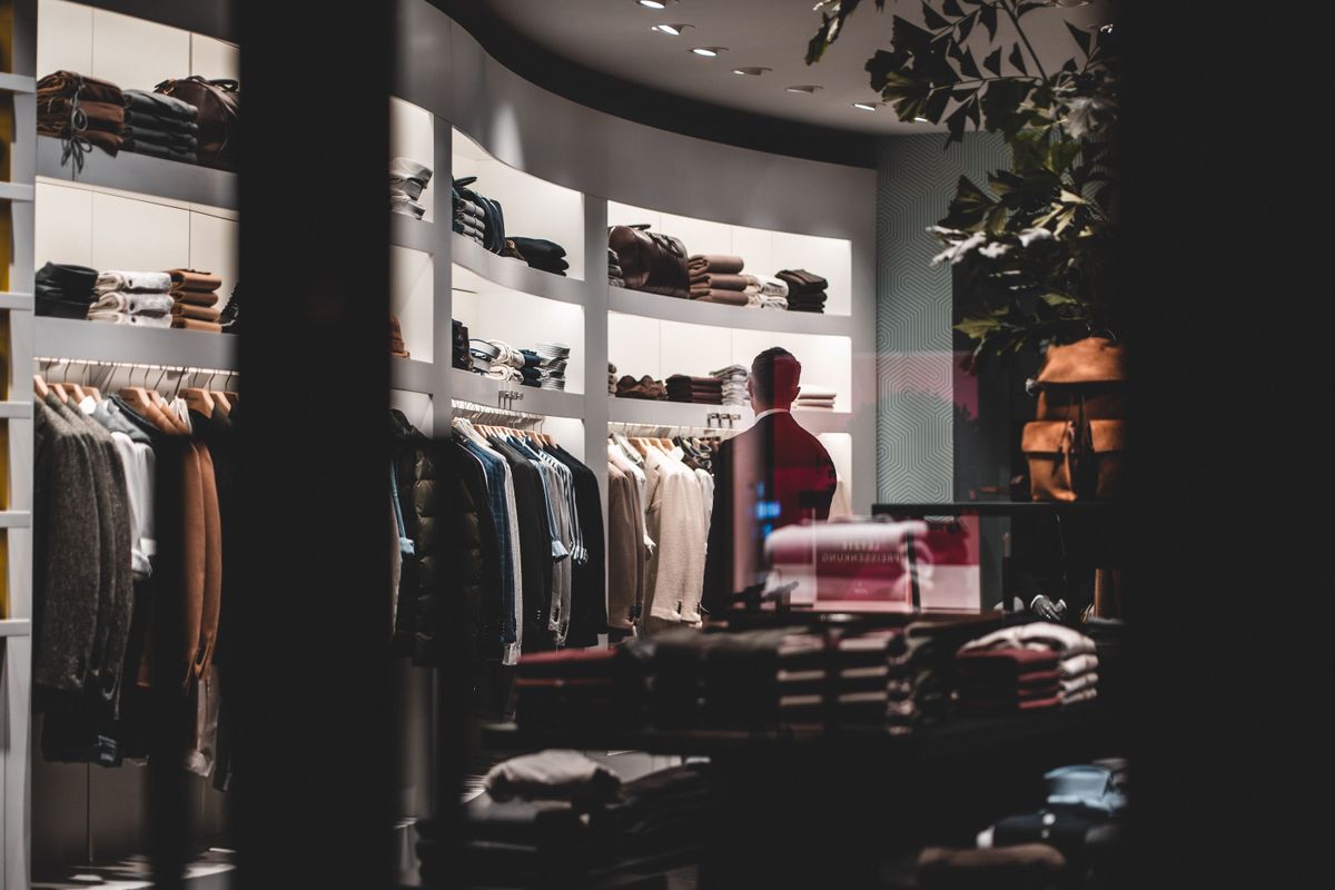Man shopping in a fashion store