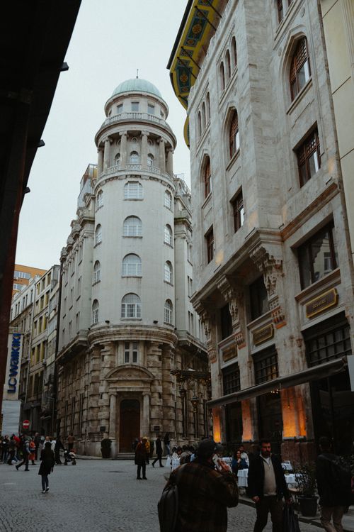 Free Explore the historic streets of Istanbul featuring iconic Ottoman architecture and vibrant urban life. Stock Photo