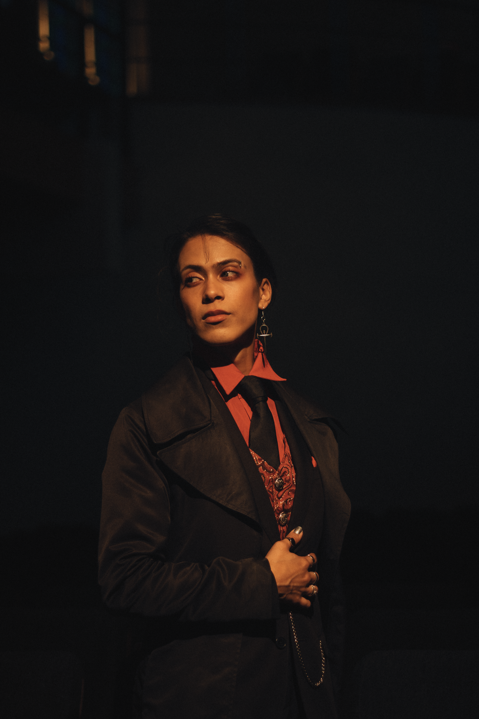 Editorial portrait, fog