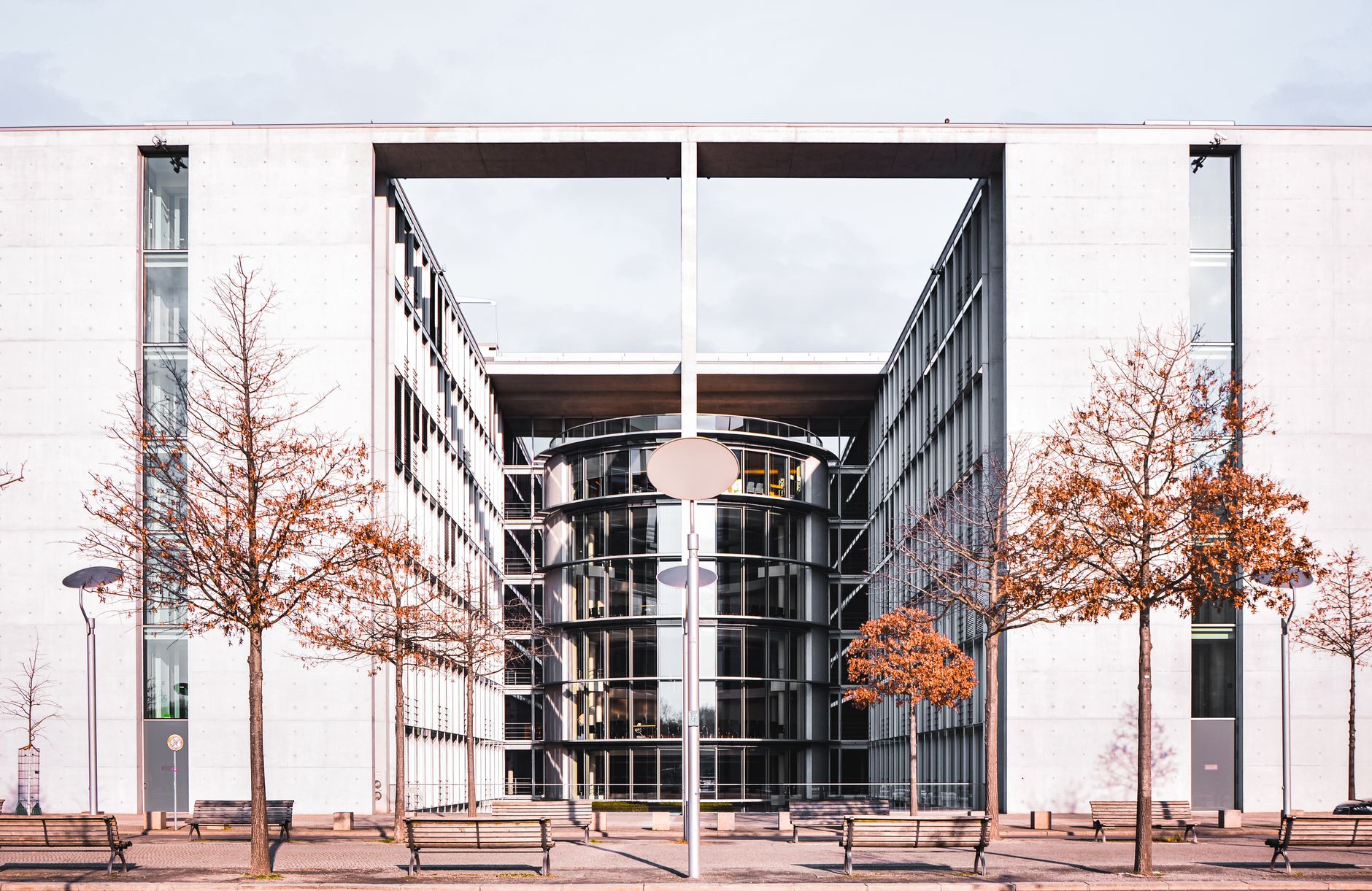 Explore the modern facade of Paul Loebe House with its striking architectural design in Berlin.