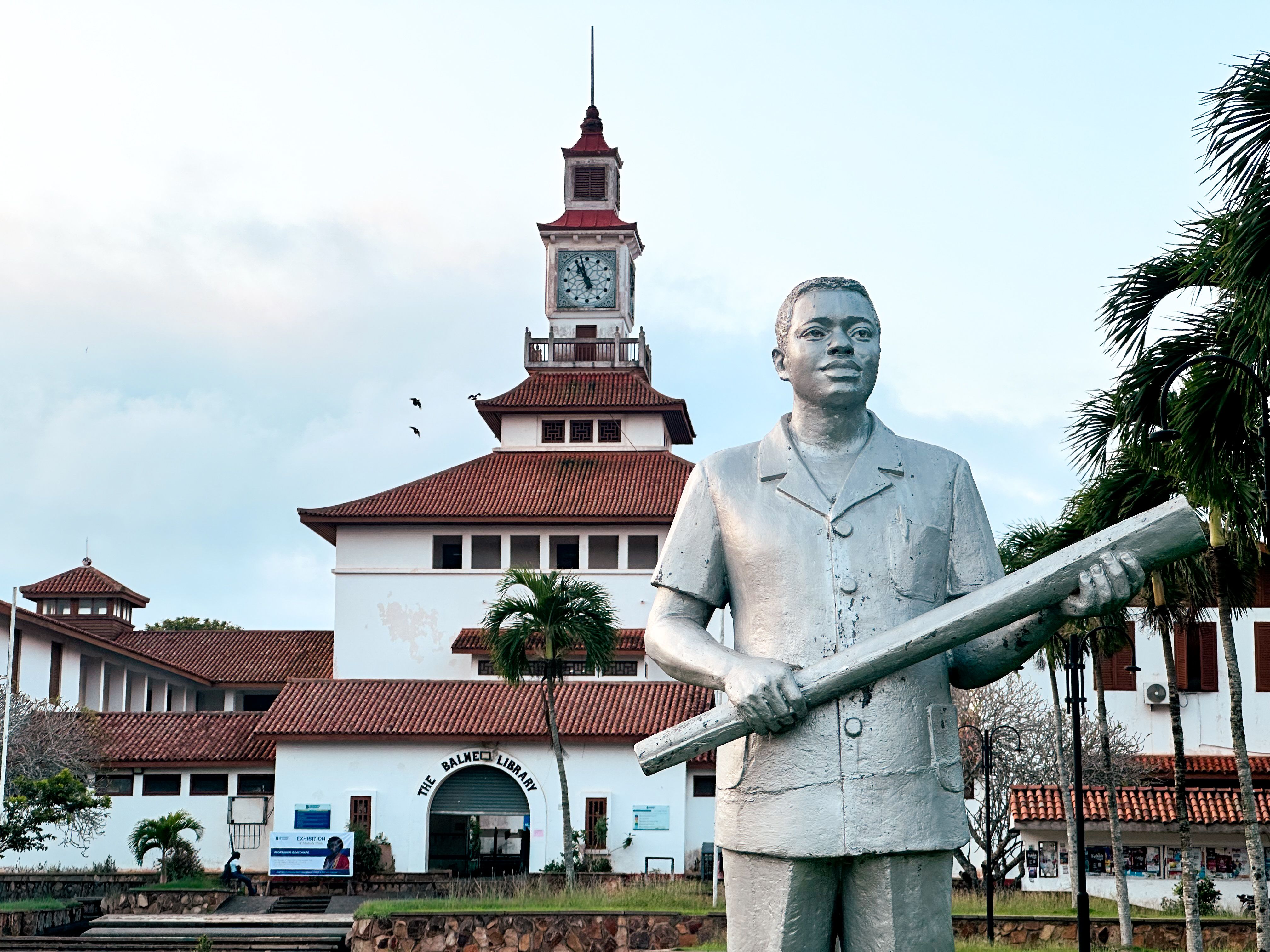 University of Ghana Balme Library and Statue