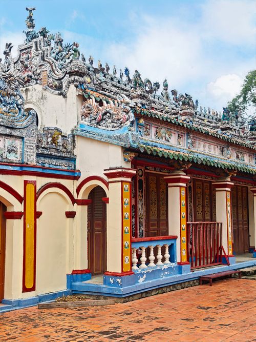 Free Colorful historic temple with intricate art in Ho Chi Minh City, Vietnam. Stock Photo