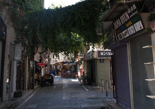 Free Explore the vibrant streets of İzmir's historic bazaar, bustling with life and local shops. Stock Photo
