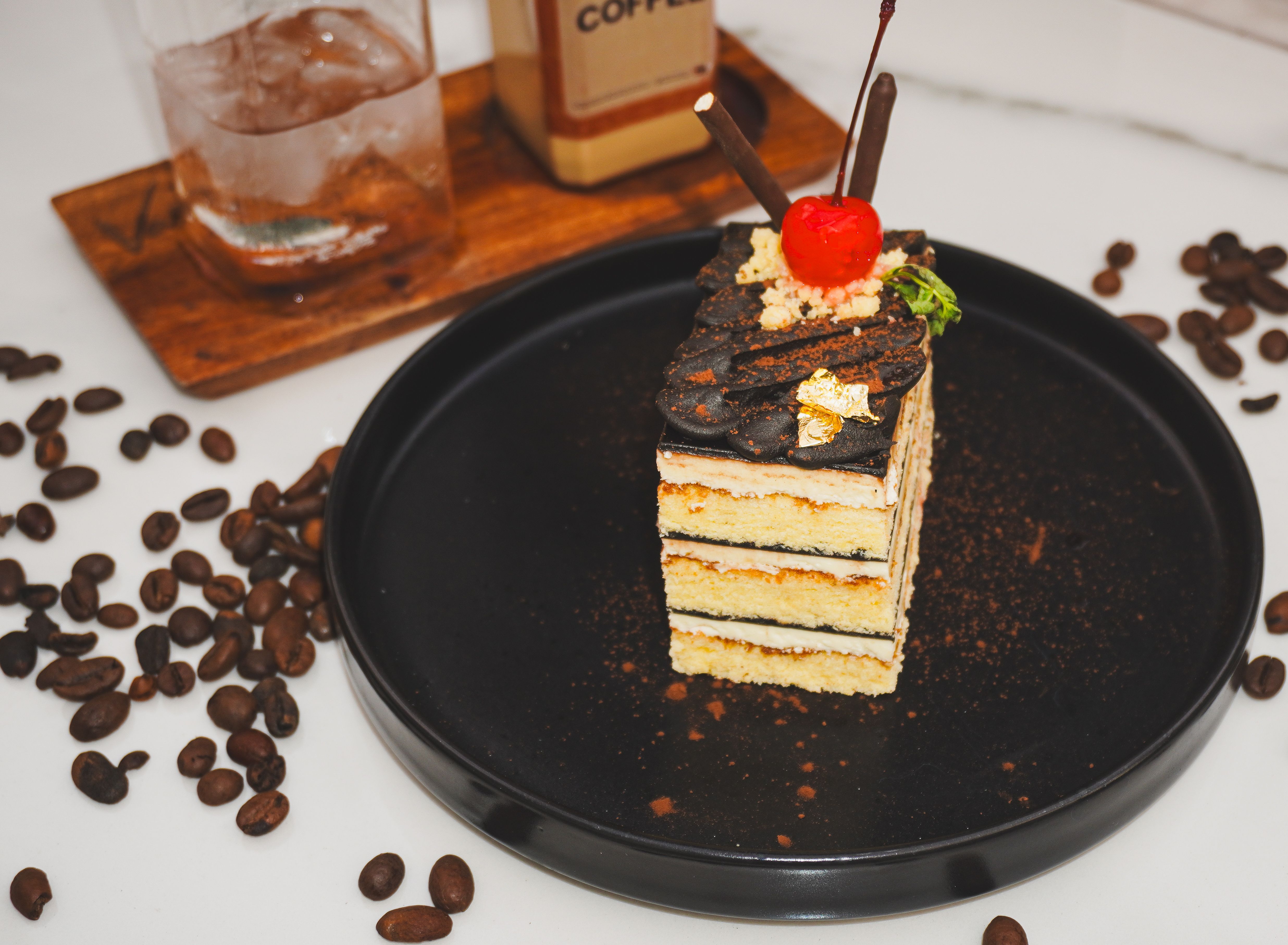 Pistachio Tiramisu with Toasted Almonds