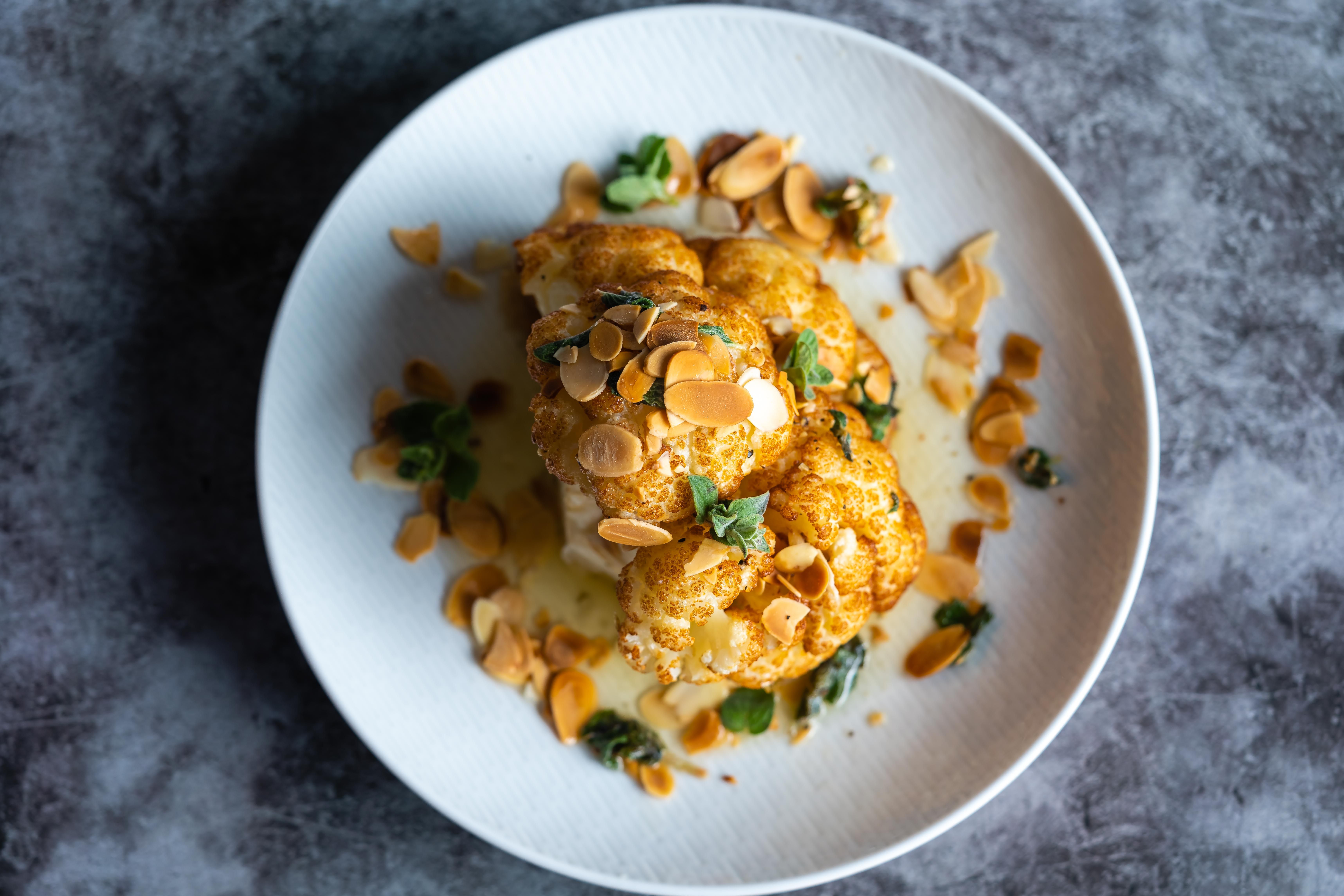 One-Pot Cumin Roasted Cauliflower and Pine Nut Millet
