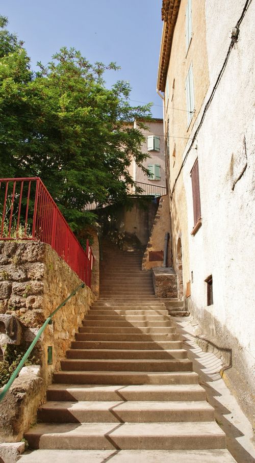 Free Picturesque stone steps leading through a quaint street in Salernes, France. Stock Photo