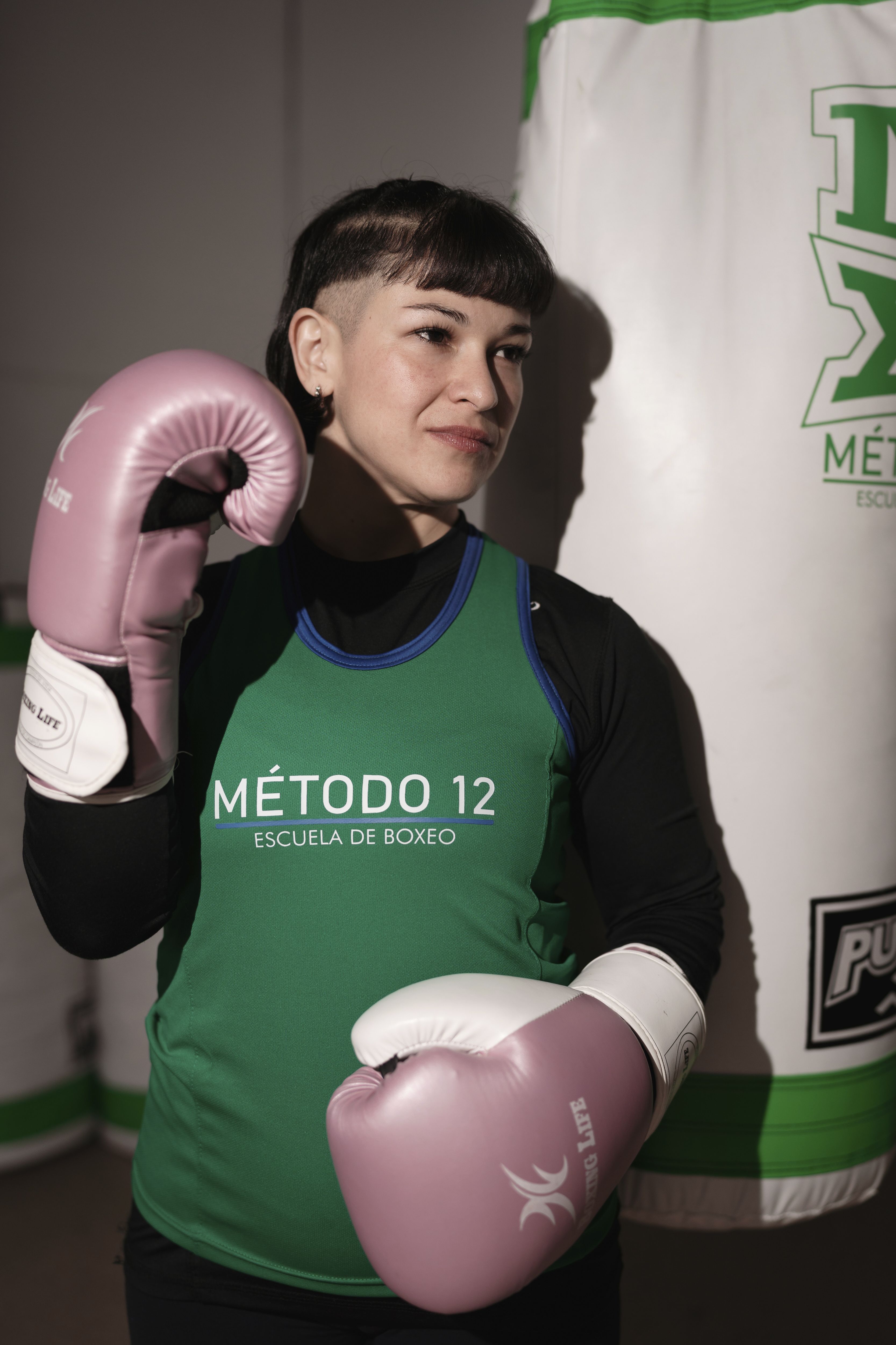 Female boxer in training at Método 12 Escuela de Boxeo, Buenos Aires, Argentina.