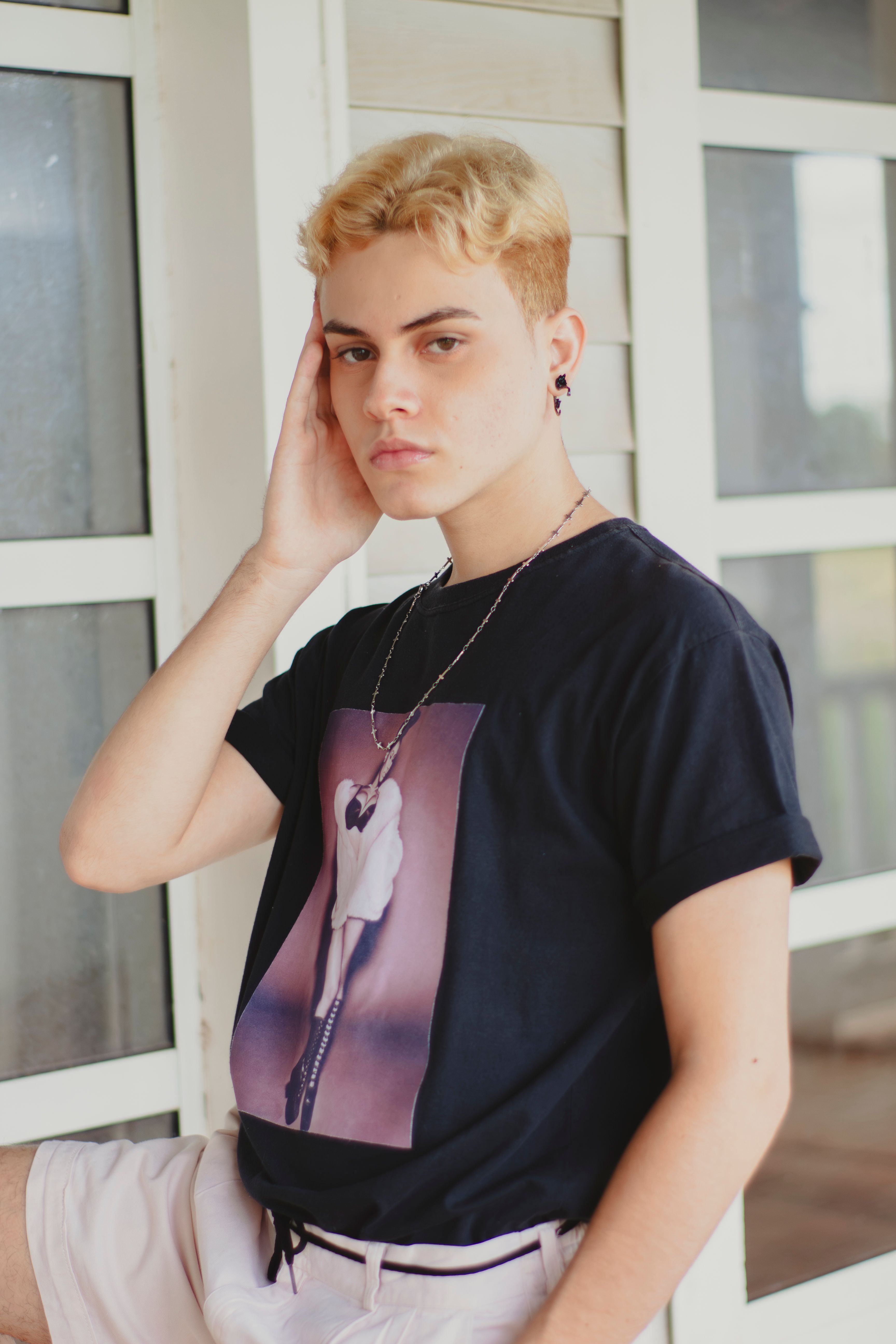 Camiseta Oversized Preta Estampada