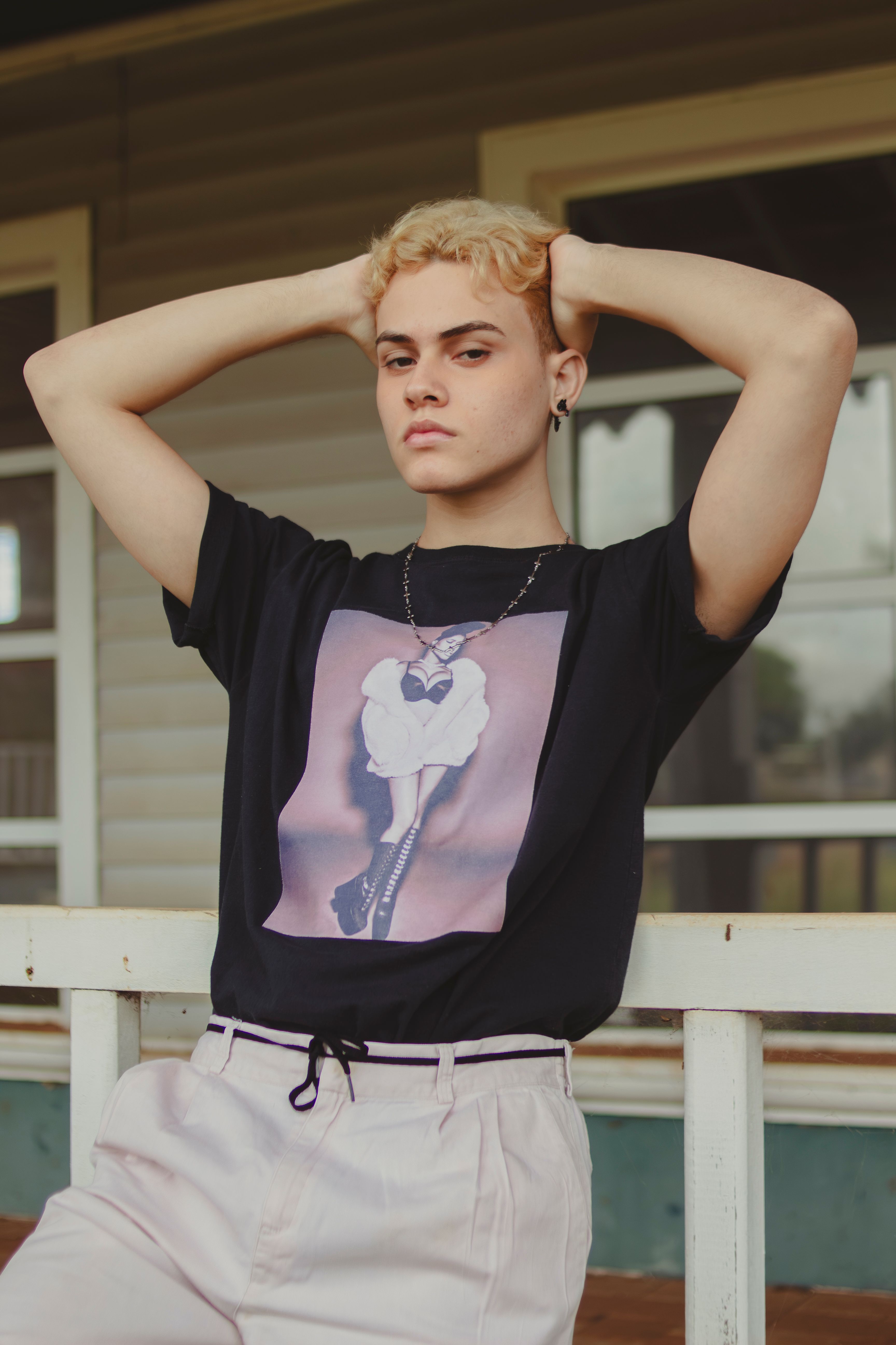 Camiseta Oversized Preta Estampada