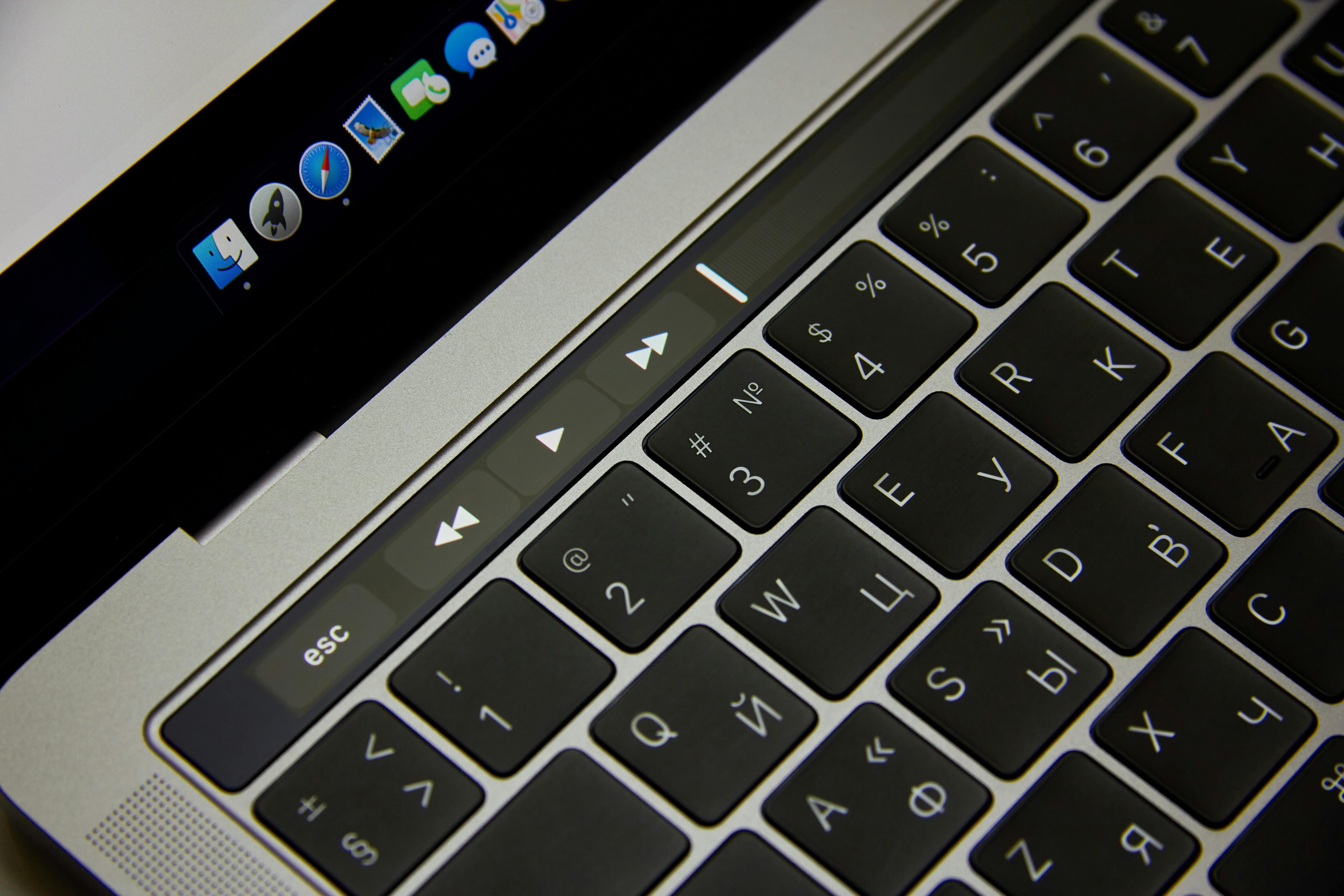 black computer keyboard buttons with white signs