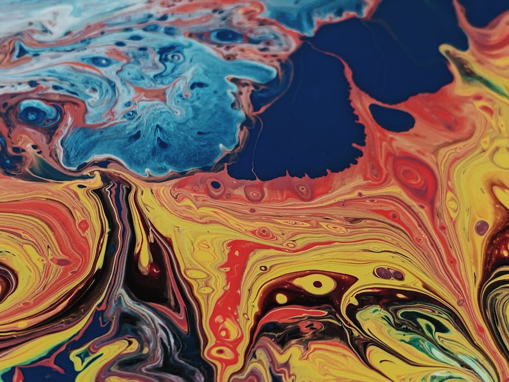 Abstrakter Hintergrund Der Chaotischen Ausbreitungsfarben über Oberfläche