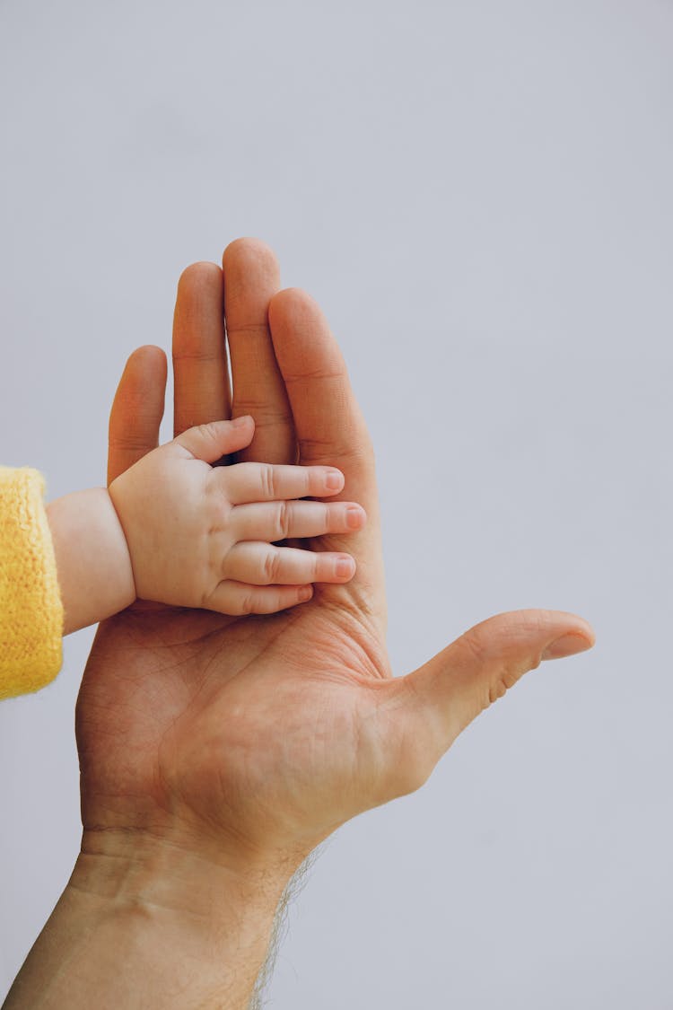 Father And Baby Hands Together 