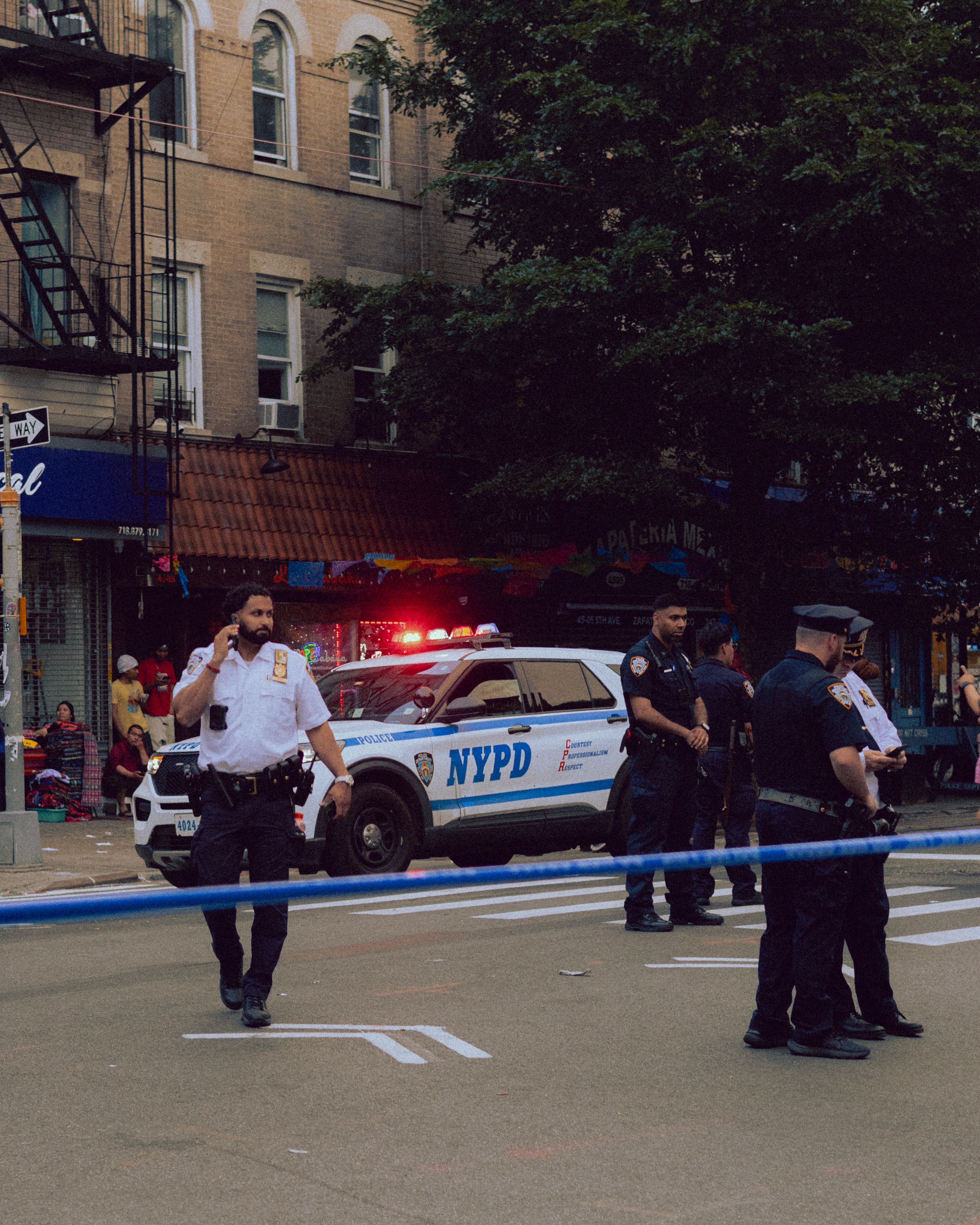 Police tape at Upper West Side crime scene