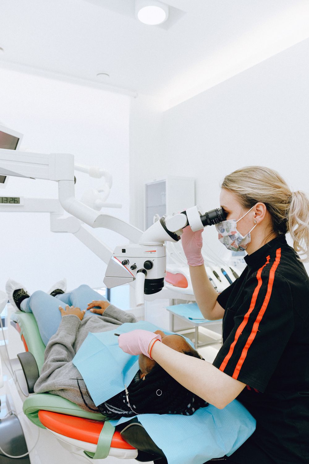 Dental professional at work