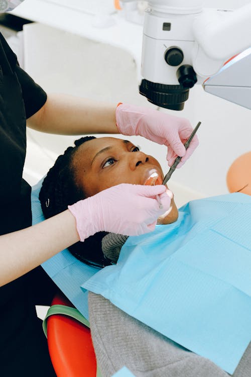 Woman Getting Her Teeth Checked